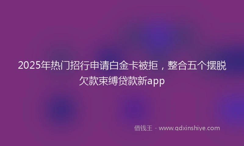 2025年热门招行申请白金卡被拒，整合五个摆脱欠款束缚贷款新app