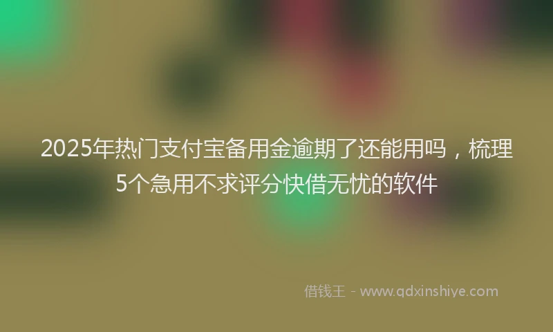 2025年热门支付宝备用金逾期了还能用吗，梳理5个急用不求评分快借无忧的软件
