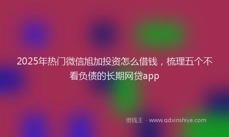2025年热门微信旭加投资怎么借钱，梳理五个不看负债的长期网贷app