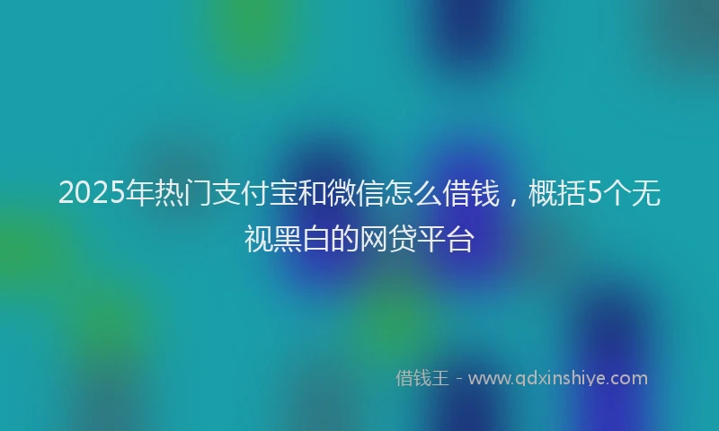 2025年热门支付宝和微信怎么借钱，概括5个无视黑白的网贷平台
