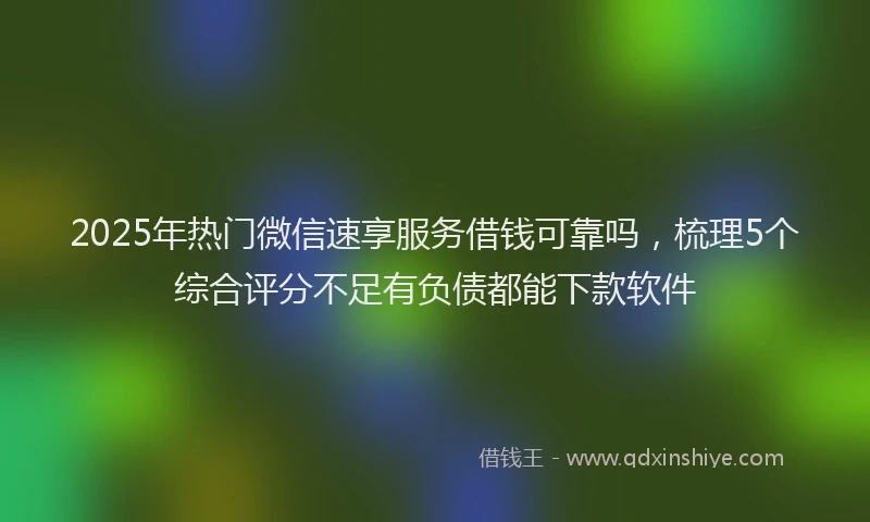 2025年热门微信速享服务借钱可靠吗，梳理5个综合评分不足有负债都能下款软件