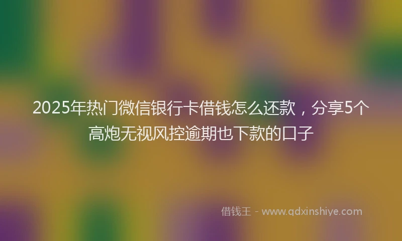 2025年热门微信银行卡借钱怎么还款，分享5个高炮无视风控逾期也下款的口子