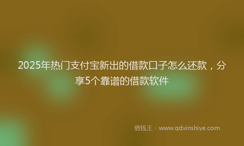 2025年热门支付宝新出的借款口子怎么还款，分享5个靠谱的借款软件
