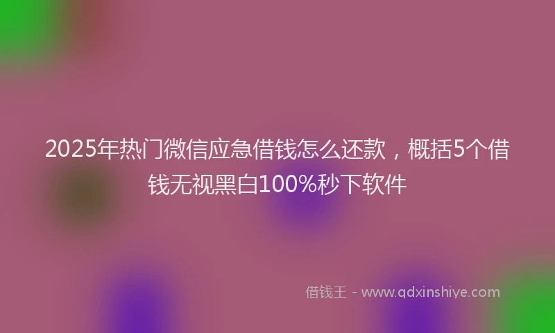 2025年热门微信应急借钱怎么还款，概括5个借钱无视黑白100%秒下软件