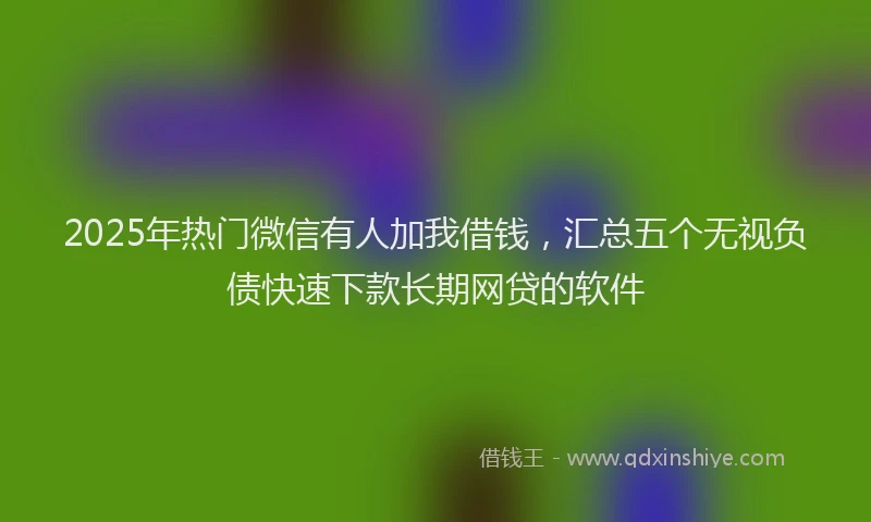 2025年热门微信有人加我借钱，汇总五个无视负债快速下款长期网贷的软件