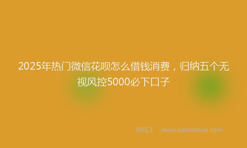 2025年热门微信花呗怎么借钱消费，归纳五个无视风控5000必下口子