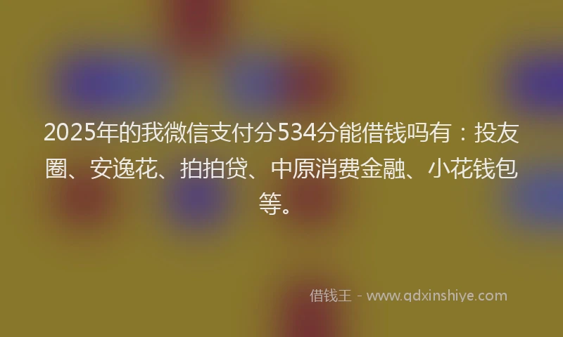 2025年的我微信支付分534分能借钱吗有：投友圈、安逸花、拍拍贷、中原消费金融、小花钱包等。