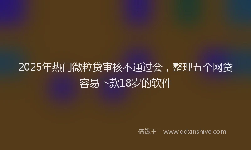2025年热门微粒贷审核不通过会，整理五个网贷容易下款18岁的软件