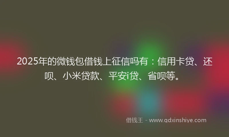 2025年的微钱包借钱上征信吗有：信用卡贷、还呗、小米贷款、平安i贷、省呗等。