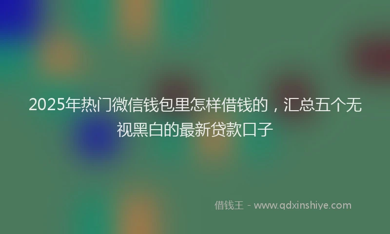 2025年热门微信钱包里怎样借钱的，汇总五个无视黑白的最新贷款口子
