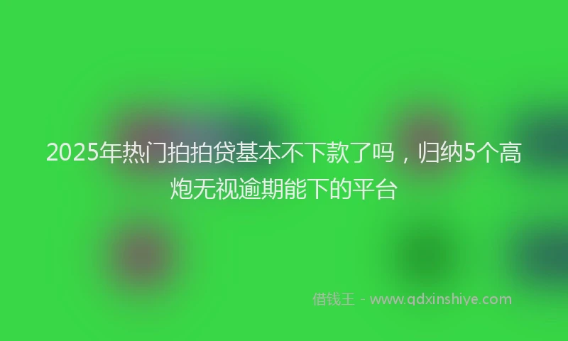 2025年热门拍拍贷基本不下款了吗，归纳5个高炮无视逾期能下的平台