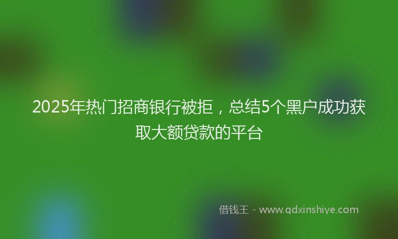 2025年热门招商银行被拒，总结5个黑户成功获取大额贷款的平台