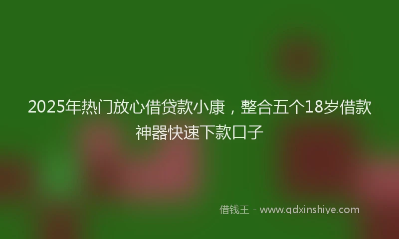 2025年热门放心借贷款小康，整合五个18岁借款神器快速下款口子