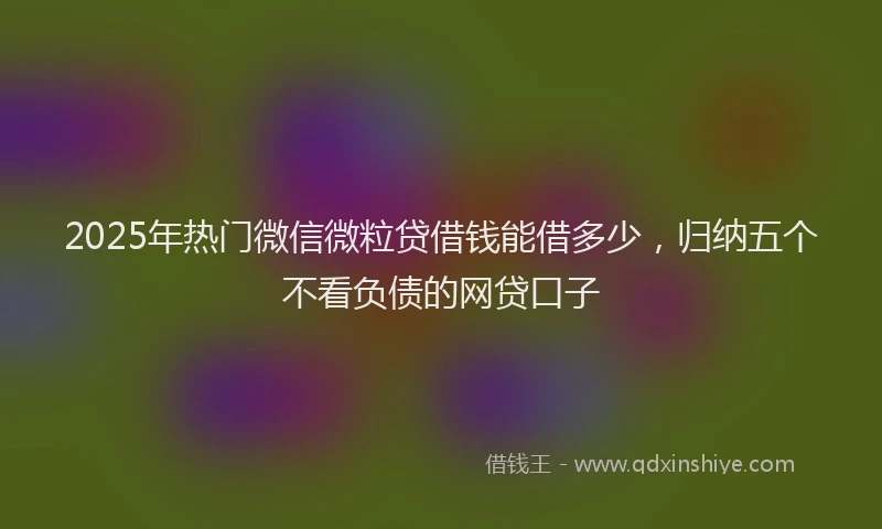 2025年热门微信微粒贷借钱能借多少，归纳五个不看负债的网贷口子