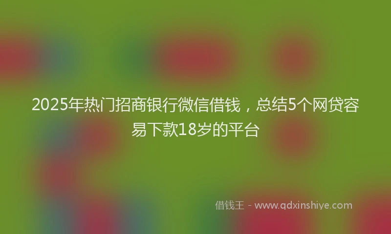 2025年热门招商银行微信借钱，总结5个网贷容易下款18岁的平台