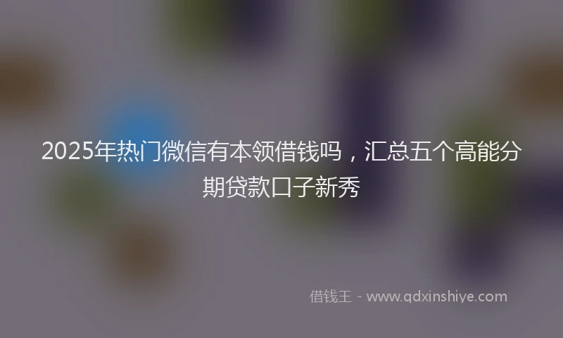 2025年热门微信有本领借钱吗，汇总五个高能分期贷款口子新秀