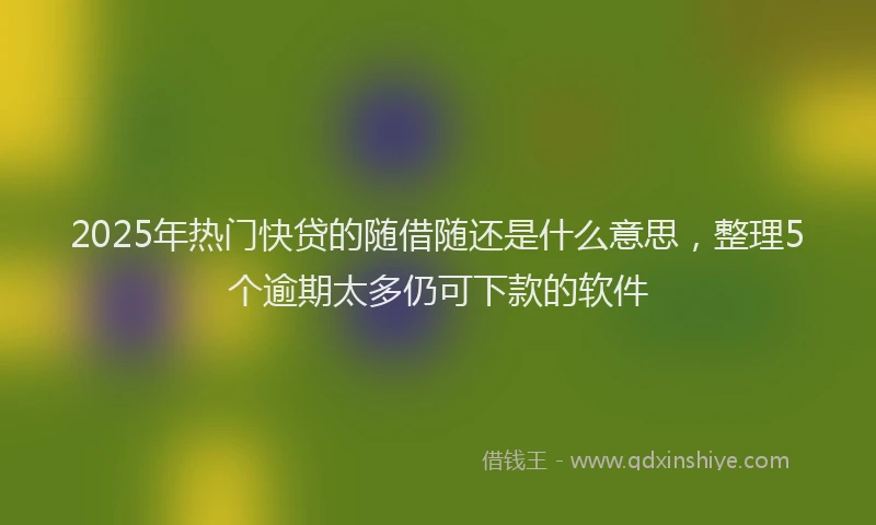 2025年热门快贷的随借随还是什么意思，整理5个逾期太多仍可下款的软件