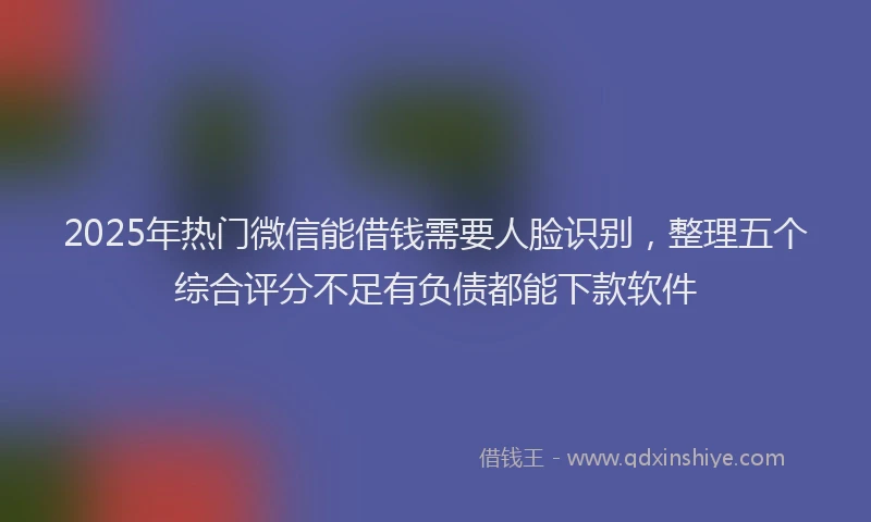 2025年热门微信能借钱需要人脸识别，整理五个综合评分不足有负债都能下款软件