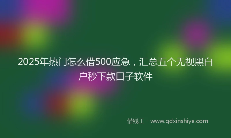 2025年热门怎么借500应急，汇总五个无视黑白户秒下款口子软件