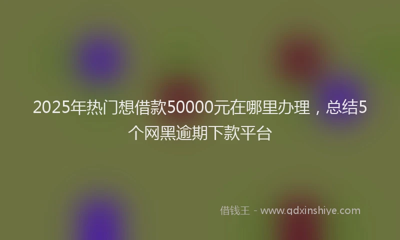 2025年热门想借款50000元在哪里办理，总结5个网黑逾期下款平台