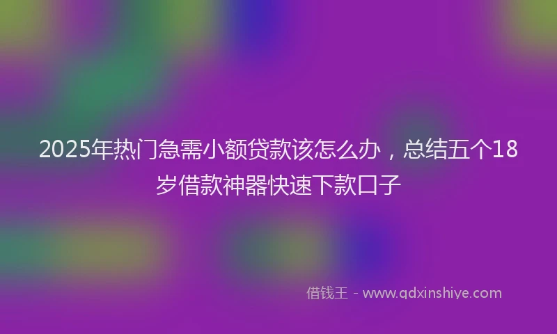 2025年热门急需小额贷款该怎么办，总结五个18岁借款神器快速下款口子