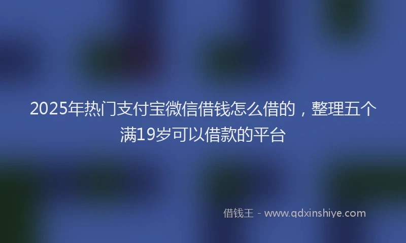 2025年热门支付宝微信借钱怎么借的，整理五个满19岁可以借款的平台