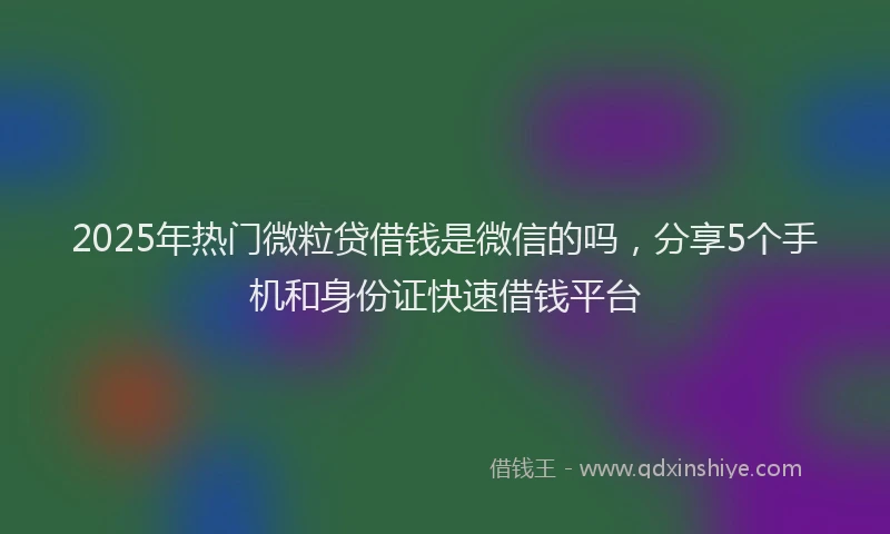 2025年热门微粒贷借钱是微信的吗，分享5个手机和身份证快速借钱平台