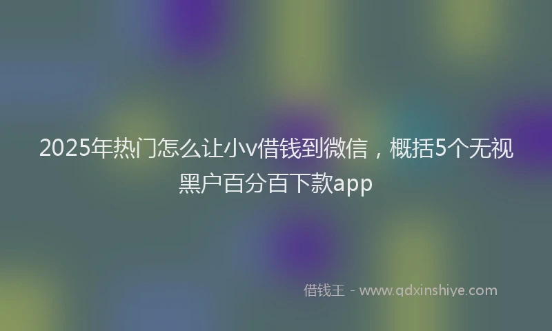 2025年热门怎么让小v借钱到微信，概括5个无视黑户百分百下款app