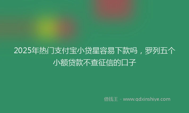2025年热门支付宝小贷星容易下款吗，罗列五个小额贷款不查征信的口子