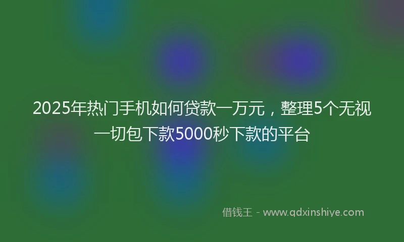 2025年热门手机如何贷款一万元，整理5个无视一切包下款5000秒下款的平台