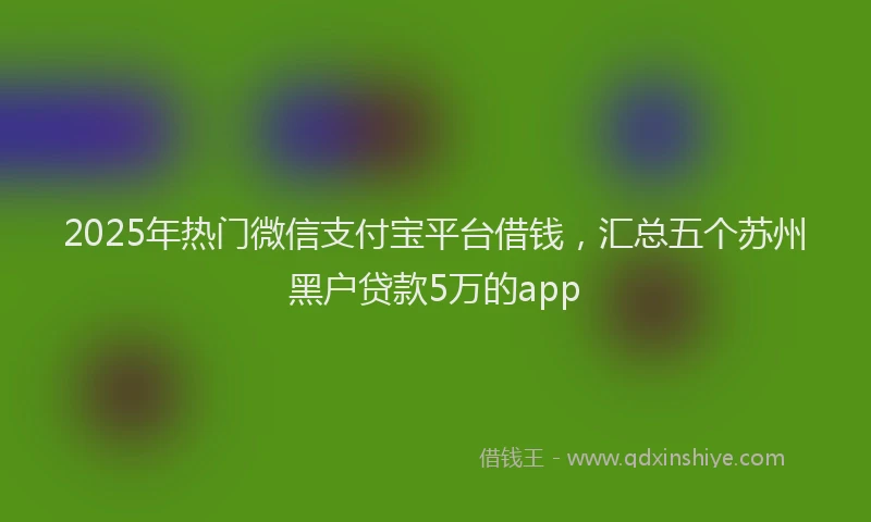 2025年热门微信支付宝平台借钱，汇总五个苏州黑户贷款5万的app