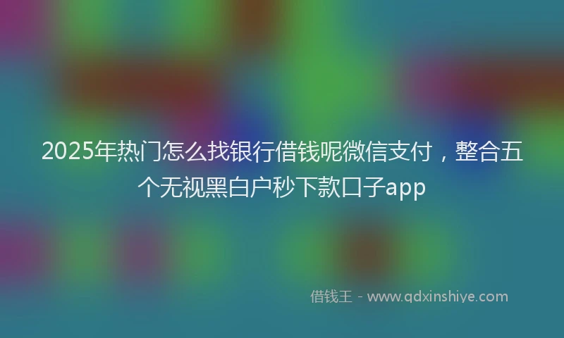 2025年热门怎么找银行借钱呢微信支付，整合五个无视黑白户秒下款口子app