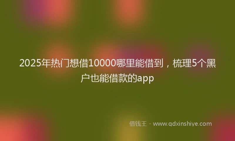 2025年热门想借10000哪里能借到，梳理5个黑户也能借款的app