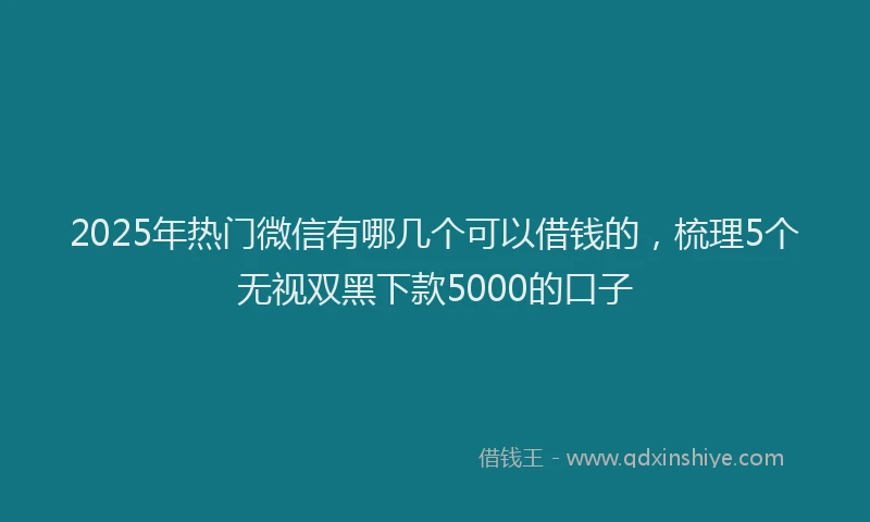 2025年热门微信有哪几个可以借钱的，梳理5个无视双黑下款5000的口子