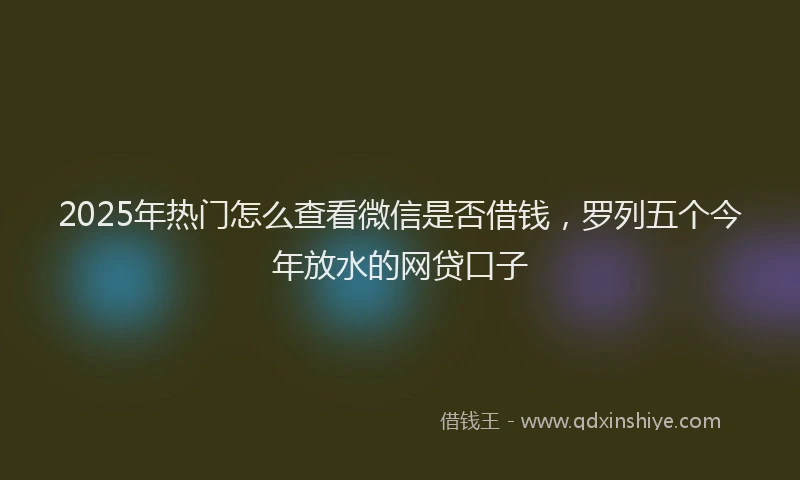 2025年热门怎么查看微信是否借钱，罗列五个今年放水的网贷口子