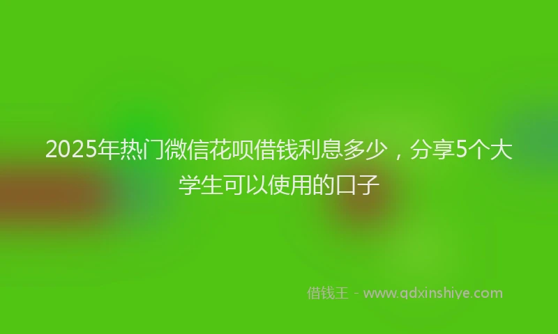 2025年热门微信花呗借钱利息多少，分享5个大学生可以使用的口子