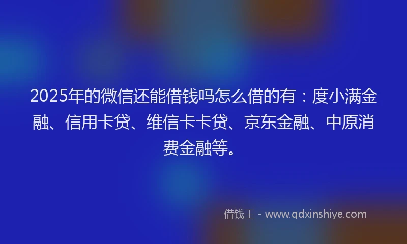 2025年的微信还能借钱吗怎么借的有：度小满金融、信用卡贷、维信卡卡贷、京东金融、中原消费金融等。