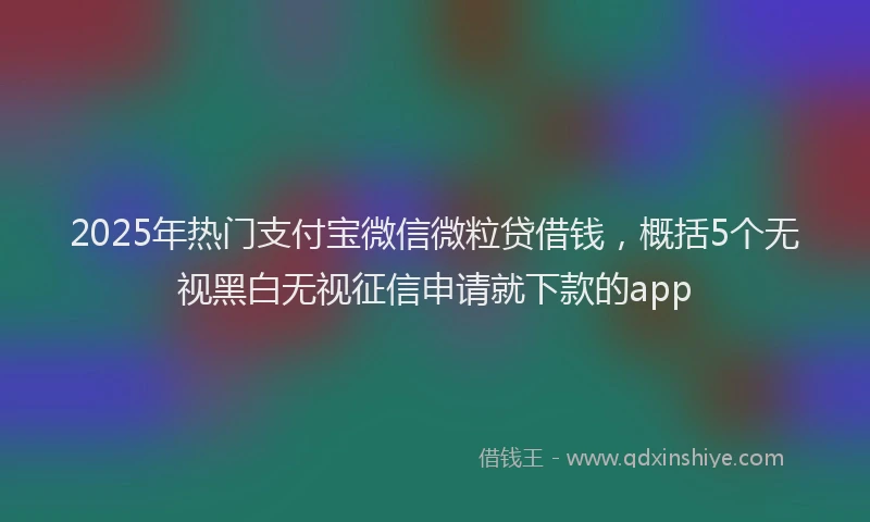 2025年热门支付宝微信微粒贷借钱，概括5个无视黑白无视征信申请就下款的app