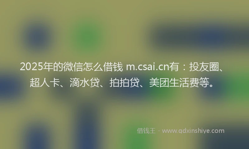 2025年的微信怎么借钱 m.csai.cn有：投友圈、超人卡、滴水贷、拍拍贷、美团生活费等。