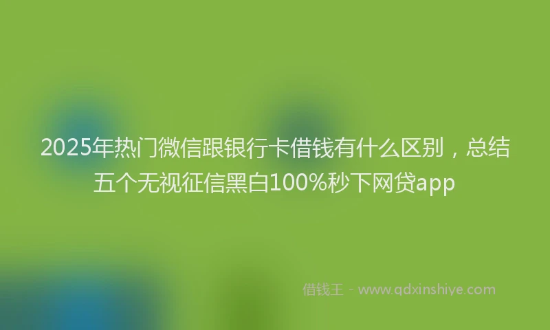 2025年热门微信跟银行卡借钱有什么区别，总结五个无视征信黑白100%秒下网贷app