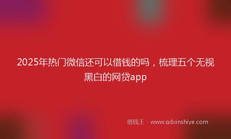 2025年热门微信还可以借钱的吗，梳理五个无视黑白的网贷app