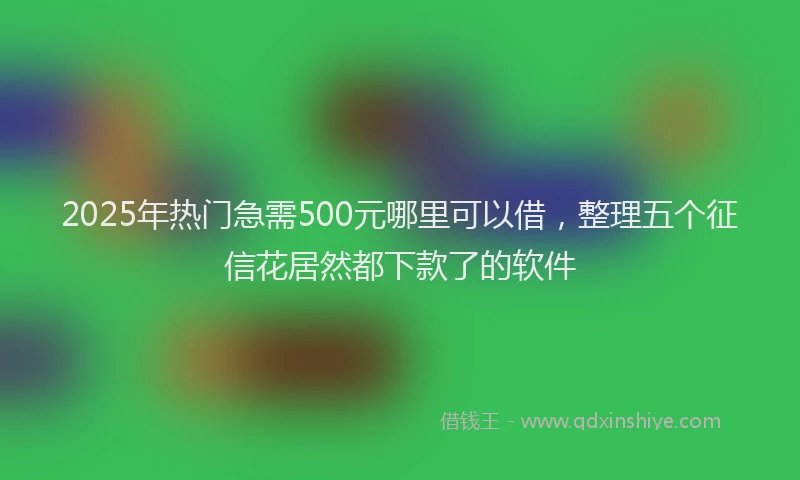 2025年热门急需500元哪里可以借，整理五个征信花居然都下款了的软件