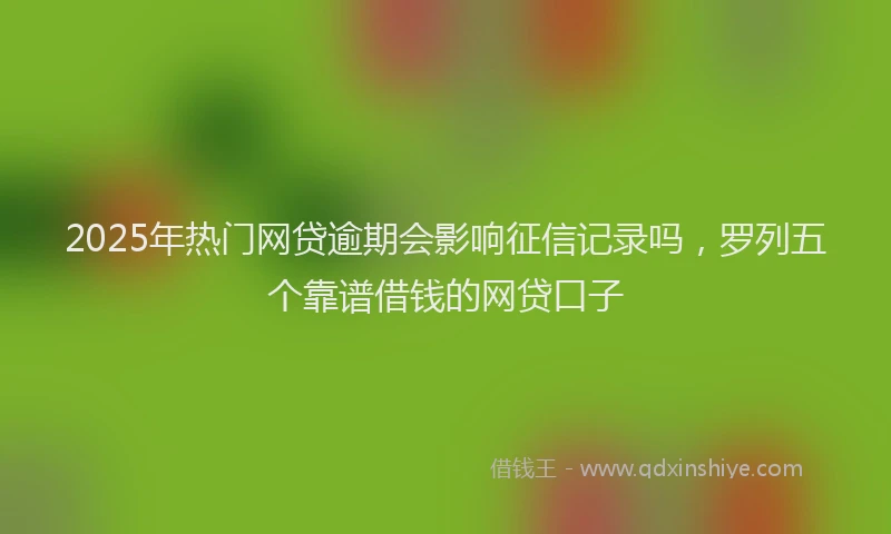 2025年热门网贷逾期会影响征信记录吗，罗列五个靠谱借钱的网贷口子