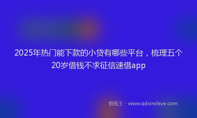 2025年热门能下款的小贷有哪些平台，梳理五个20岁借钱不求征信速借app