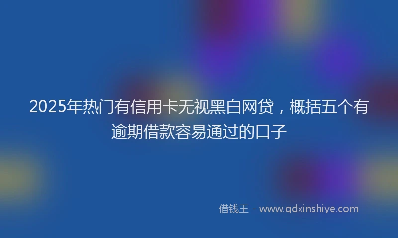 2025年热门有信用卡无视黑白网贷，概括五个有逾期借款容易通过的口子