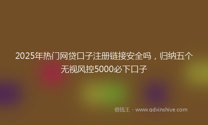 2025年热门网贷口子注册链接安全吗，归纳五个无视风控5000必下口子