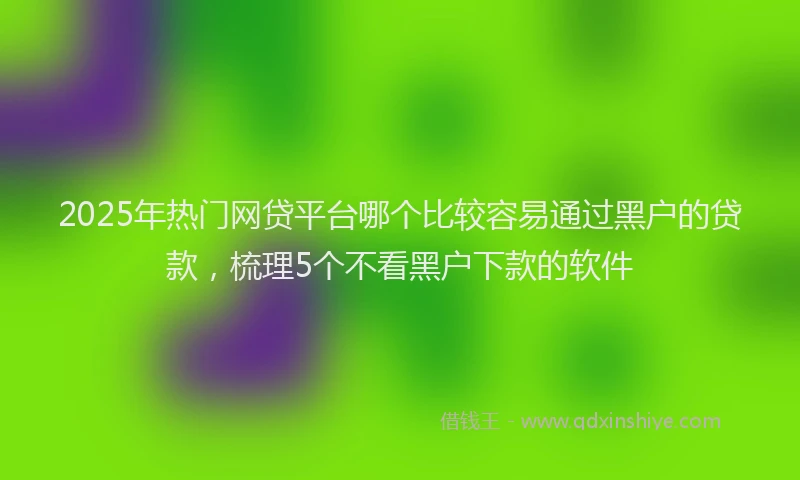 2025年热门网贷平台哪个比较容易通过黑户的贷款，梳理5个不看黑户下款的软件