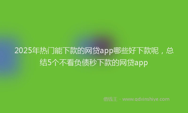 2025年热门能下款的网贷app哪些好下款呢，总结5个不看负债秒下款的网贷app