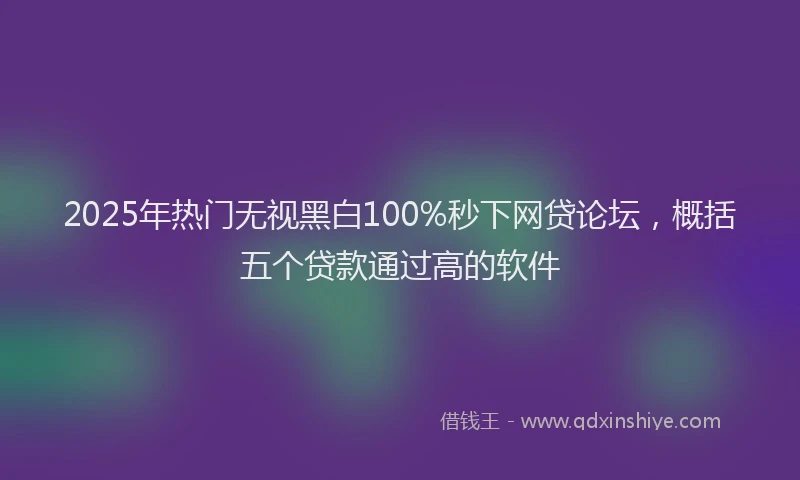 2025年热门无视黑白100%秒下网贷论坛，概括五个贷款通过高的软件