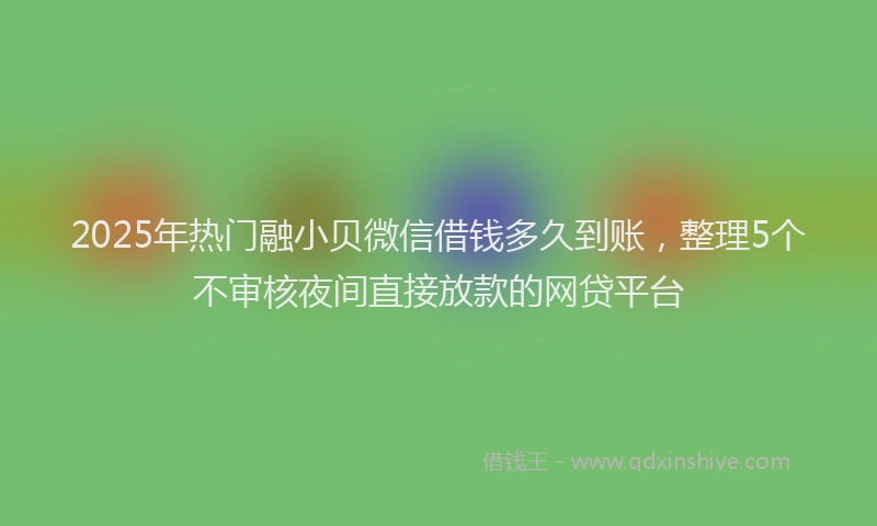 2025年热门融小贝微信借钱多久到账，整理5个不审核夜间直接放款的网贷平台